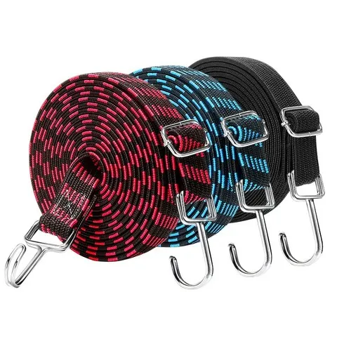 Elásticos de borracha para bagagem de motocicleta, corda, ganchos, corda, bagagem automática, rack de teto, faixa fixa, gancho, acessórios para carro