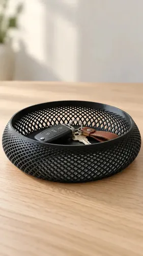 Porta Chaves Bandeja Mesa Organizador Bancada Joias em Forma Circular Design Vazado Multiuso