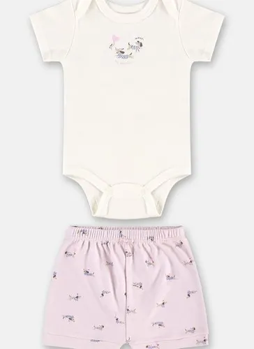 Conjunto Bebê Menina Body e Short Off White