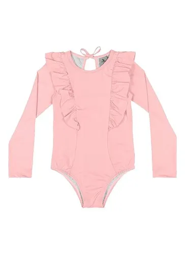 Maiô Infantil Manga Longa FPS 50+ com Forro Rosa