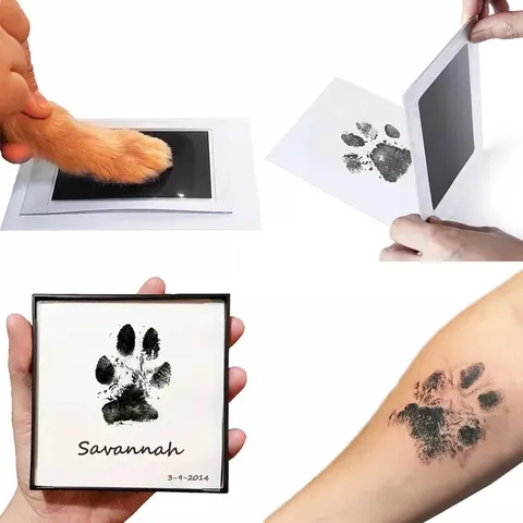 Kit de pegada de mão para animais de estimação, sem toque, gato, cachorro, pata, recém-nascido, lembrança de nascimento, almofada de tinta, presente para recém-nascidos