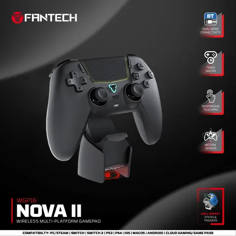 Controlador sem fio FANTECH NOVA II WGP16 com joystick Hall e gatilho de efeito, alto-falante integrado para PS4, gamepad NS2, controlador com fio