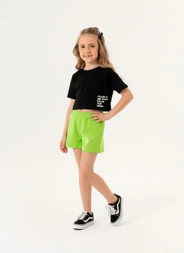 Conjunto Infantil com Blusa e Shorts para Menina (Preto) Guloseima