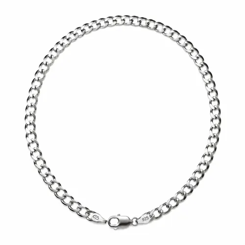 Pulseira Groumet Flat 21 cm em Prata
