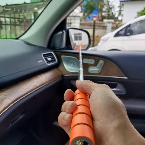 Limpador de Espelho Retrovisor de Carro com Cabo Telescópico, Ferramentas de Limpeza de Vidro Automotivo Duráveis em Aço Inoxidável