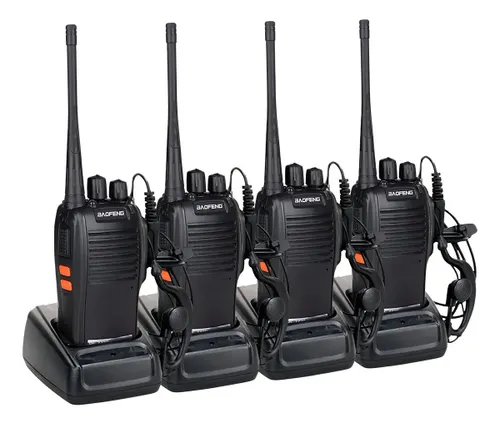 Kit 4 Baofeng Comunica Frequencia Profissional 16 Canais Cor Preto BF-777S