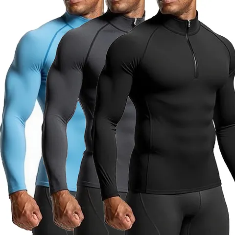 Camisas de desporto para homem, para atividades físicas, corte justo, manga comprida, camiseta de ginásio, top para corrida, calças justas, roupa de compressão para treino, camiseta de desporto para homem.