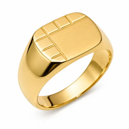 Anel Chapa com Forro em Ouro 18K