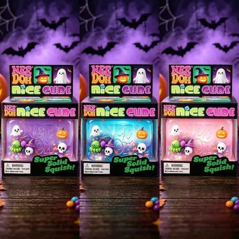 NeeDoh Halloween Spider Pumpkin Brinquedo Sensorial Macio e Apertável para Alívio do Estresse e Descompressão - Presente