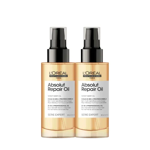 Kit 2 Óleos Reparadores L'Oréal Professionnel Serie Expert Absolut Repair Gold Quinoa 90ml