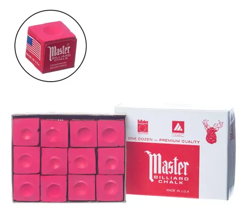 Giz Master Profissional P Taco de Sinuca Sola de Couro 12 Un Cor Vermelho