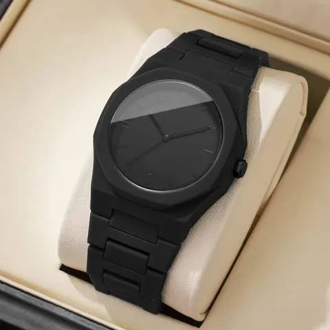 Relógio casual masculino com pulseira de plástico, mostrador simples, relógio de pulso de negócios para homens, reloj hombre (sem caixa)
