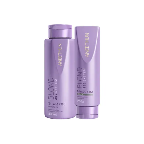 Kit Aneethun Blond 360 Matizador Shampoo 300g + Máscara Cinza 250g