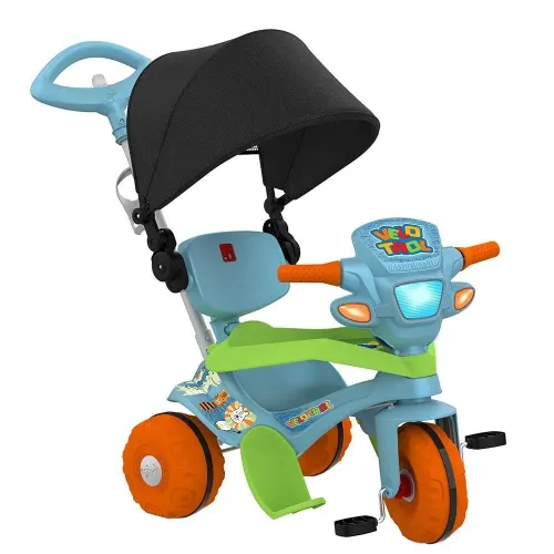 Triciclo Bandeirante 856 Velotrol com Capota Azul