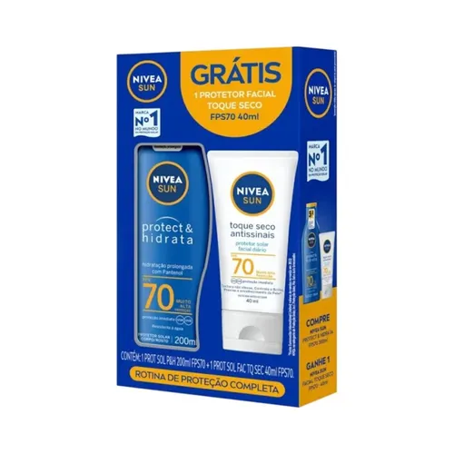 Kit Nivea Sun Protetor Solar Corporal Protect e Hidrata FPS70 200ml +
