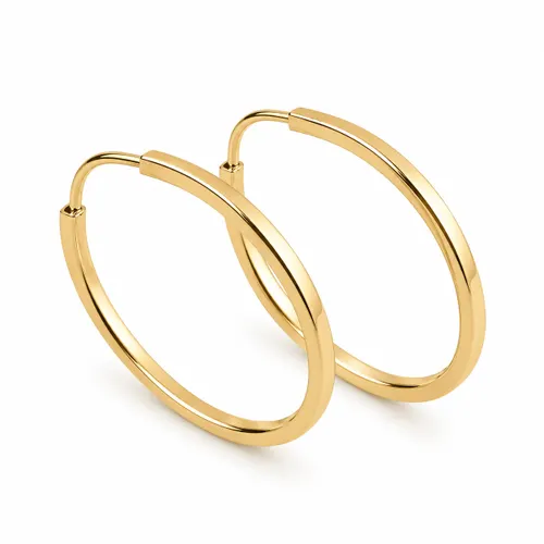 Argola Oval 1,5 cm em Ouro 18K