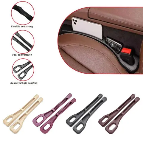 2 pçs assento de carro gap filler organizador à prova dwaterproof água assento de carro gap plug tira com 2 sulcos assento gap armazenamento acessórios interiores automóveis