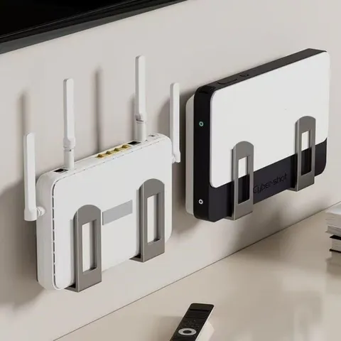 2 Peças Suporte de Parede para Roteador e Decodificador Wi-Fi, Organizador para Sala de Estar