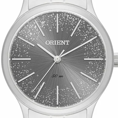 Relógio Orient Feminino Fbss0143 G1sx Prateado Fundo Cinza
