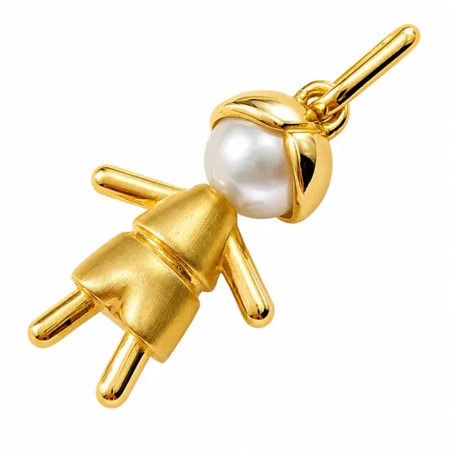 Pingente Menino com Pérola 5 mm 2 cm em Ouro 18K
