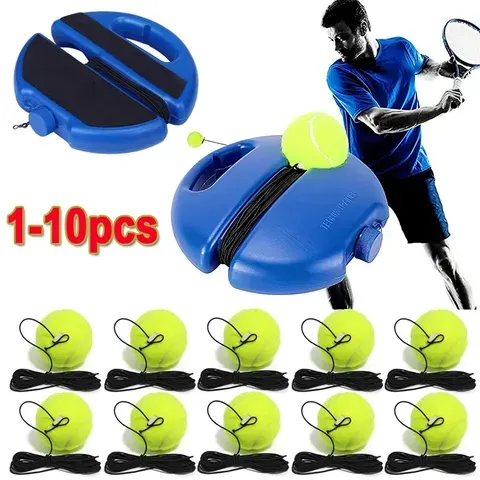 Base de Treinamento de Tênis Reforçada com Corda Elástica para Prática de Bola, Dispositivo de Treinamento de Tênis com Rebote Automático para Parceiro de Treino