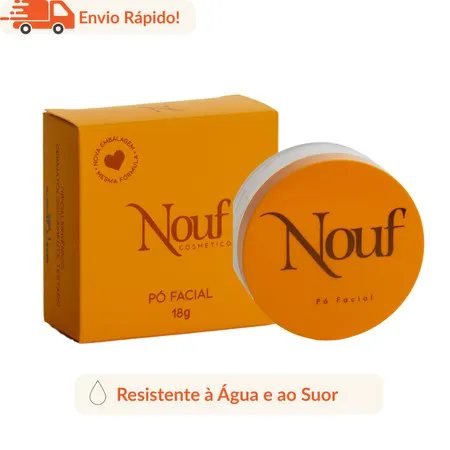 Pó Facial Nouf 18g Efeito Blur Vegano Resistente à Água Maquiagem Facial sem Uso de Blindagem