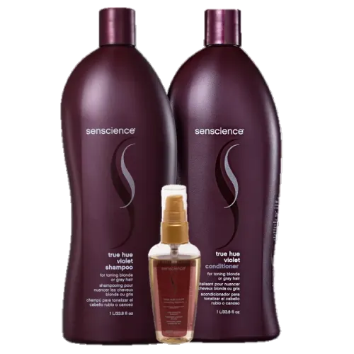 Kit Senscience True Hue Violet Shampoo e Condicionador 1L e Óleo Capilar 55ml
