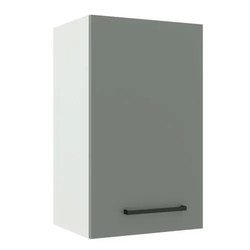 Armário Aéreo Madesa Agata 40 cm 1 Porta Branco/Cinza