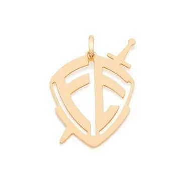 Pingente Escudo da Fé em Ouro 18k