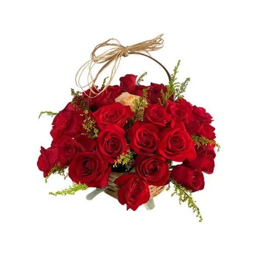 cesta de rosas 2 cores