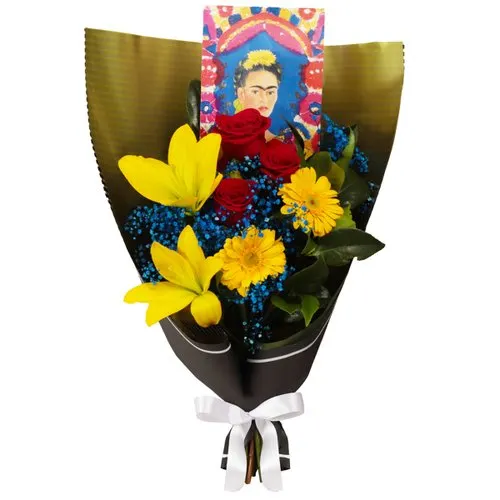 Buquê de Liríos Arte a Moldura Frida Kahlo