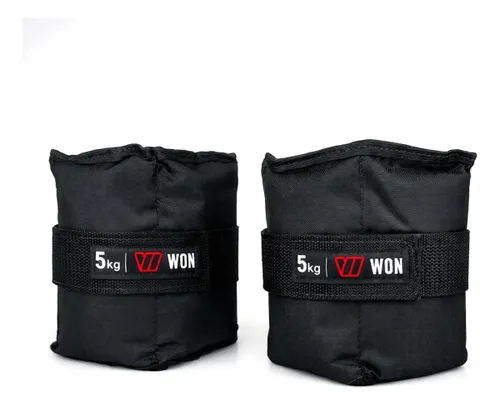 Caneleira de Peso 5kg Par Preta Velcro Won Treino Academia
