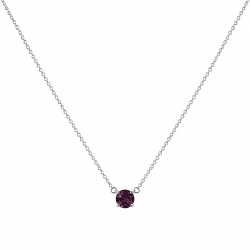 Colar 45 cm Elos Portuguese Zircônia Rodolita Redonda 6 mm em Prata 925