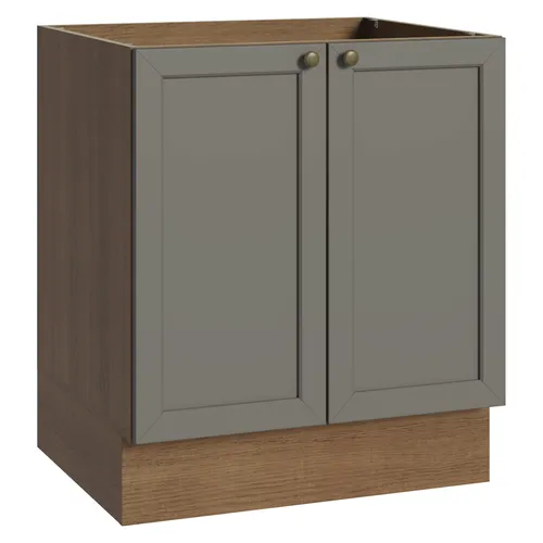 Balcão de Cozinha 70 cm 2 Portas (Sem Tampo) Rustic/Cinza Vik Madesa