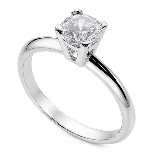 Anel Prata 4 mm Solitário com Zircônia