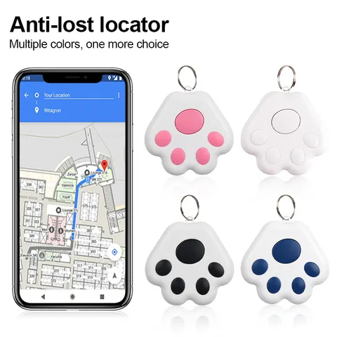 Mini rastreador gps inteligente, localizador de bolsa para crianças, cachorro, gato, animal de estimação, dispositivo rastreador bluetooth, lembrete anti-perda para ios/android