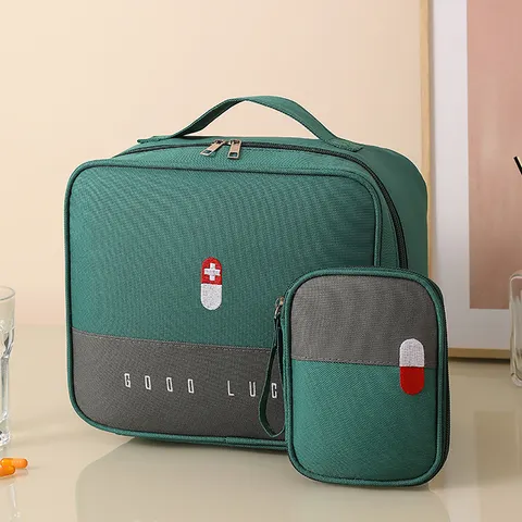 bolsas de medicamentos portáteis, kits de saúde escolar de emergência, equipamentos obrigatórios para alunos retornando às aulas e bolsas de armazenamento para