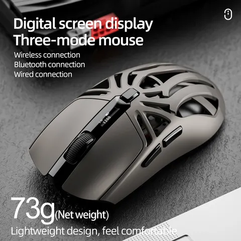 SmailWolf RS8 Bluetooth sem fio 2.4g mouse para jogos triplo modo leve e-sports jogos 1K taxa de retorno 10000DPI computador