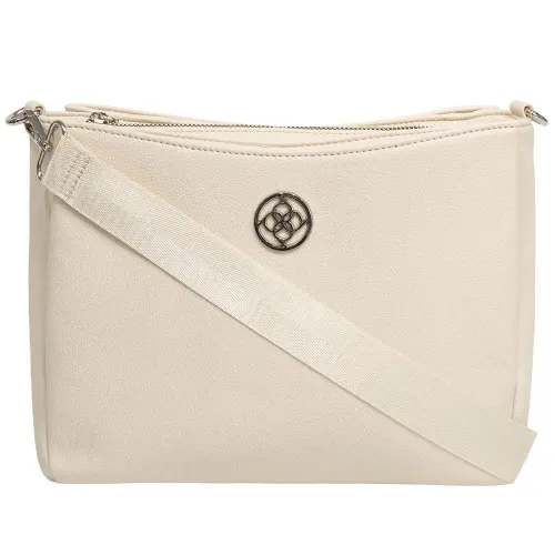 Bolsa Tiracolo Média Penélope Detalhe Divisórias Off White