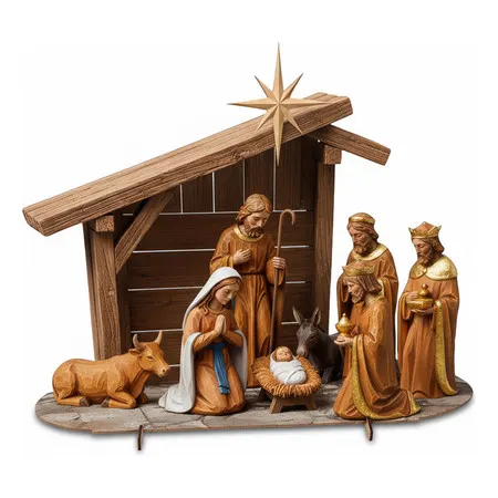 Presépio de Natal Manjedoura Decoração Enfeite Natalino Mdf