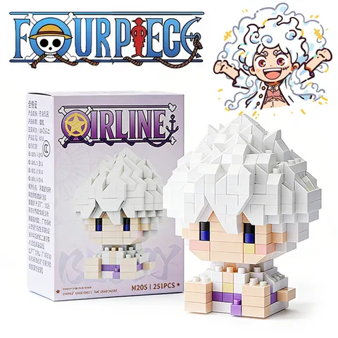 ONE PIECE Deus do Sol Nika Luffy Micro Blocos de Montar Chopper Ace Buggy Modelo 3D Anime Mini Blocos de Construção Figuras Brinquedos para Presente
