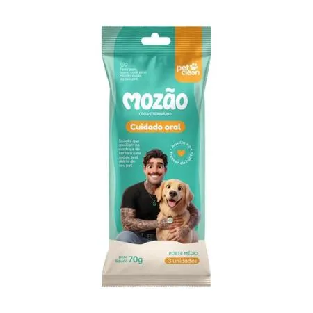 Petisco Cuidado Oral Higiene Dental Cães Mozão 3Un - 70g
