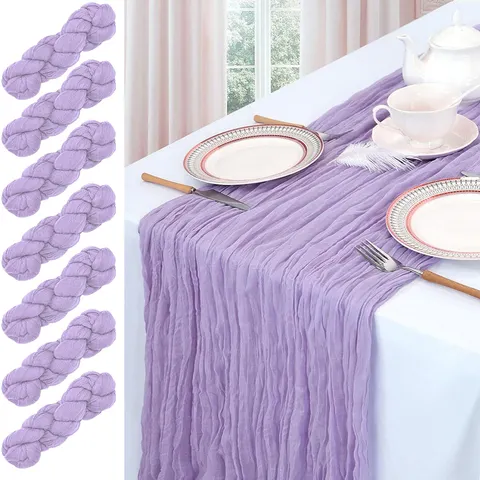 Lilás roxo lavanda gaze corredor de mesa festa de casamento boho rústico gaze corredor de mesa chá de panela decorações de aniversário