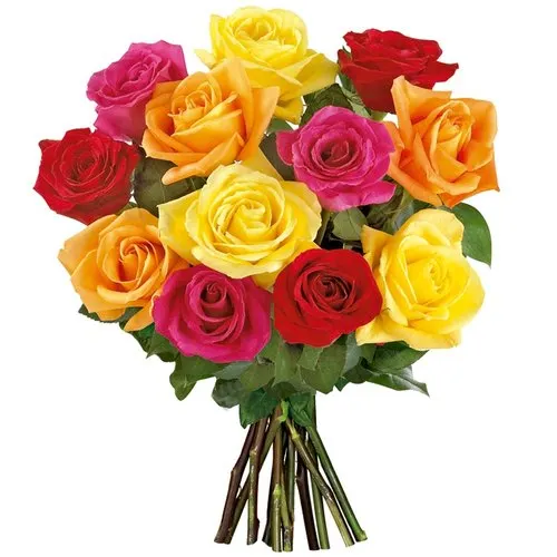 Ramalhete de 12 Rosas Coloridas