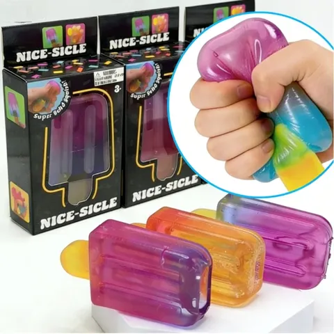 Cubo sensorial antiestresse em formato de picolé, brinquedo para alívio da ansiedade, ideal para presente de aniversário.
