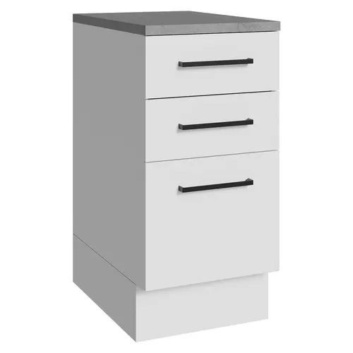 Balcão Madesa Agata 40 x 60 cm 3 Gavetas (Com Tampo) Branco