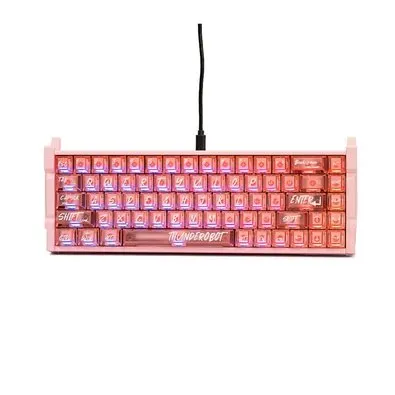 Teclado Magnético Gamer Thunderobot VIC68 SE, Switch Unionwell Polar Pro, 8KHz, Hot-Swappable, RGB, 68%, USB-C, Rosa - JM03NY00E