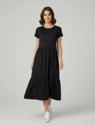 Vestido Midi Três Marias de Algodão Preto