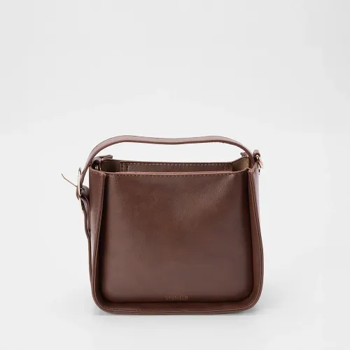 Bolsa Bucket Gabriela Pequena Detalhe Fivela Marrom
