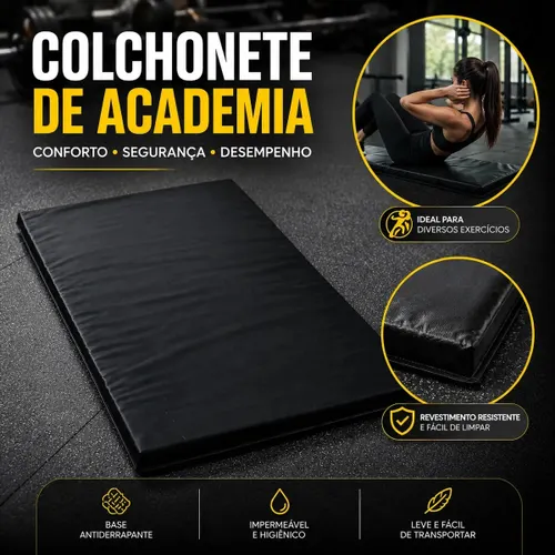 Colchonete Academia exercicios funcional treino esportivo 90x42x3 espuma resistente treino ao ar livre tapete yoga pilates treino em casa